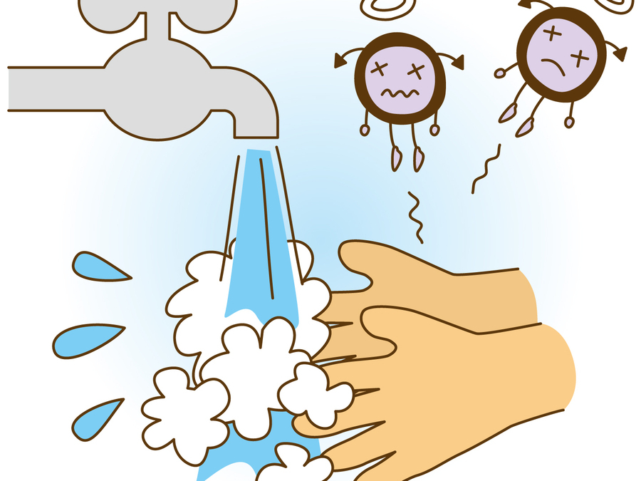 手指の洗浄消毒を徹底